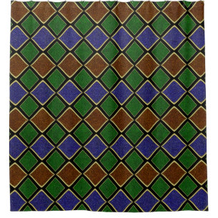 Harlequin Diamond Grid: Textured Harmony Shower Curtain