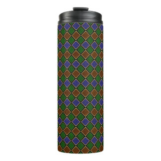 Harlequin Diamond Grid: Textured Harmony Thermal Tumbler