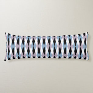 Harlequin Diamond Pattern - Blue and Dusty Lilac Body Cushion