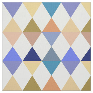 Harlequin / diamond pattern - Cream and Blue Fabric