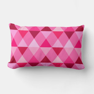 Harlequin / diamond pattern - Rose Pink & Wine Lumbar Cushion