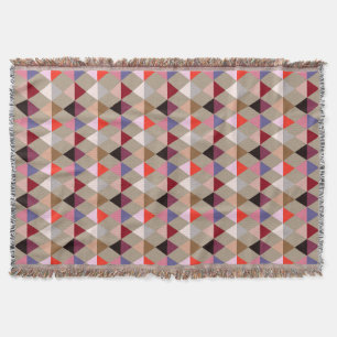 Harlequin / diamond pattern - Taupe multi Throw Blanket