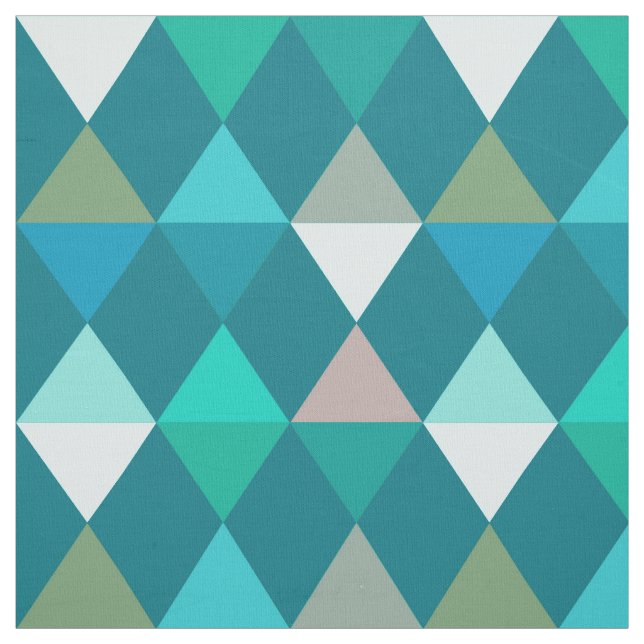 Harlequin / diamond pattern - Teal and Aqua Fabric (Swatch)