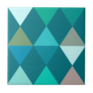 Harlequin / diamond pattern - Teal and Aqua Tile