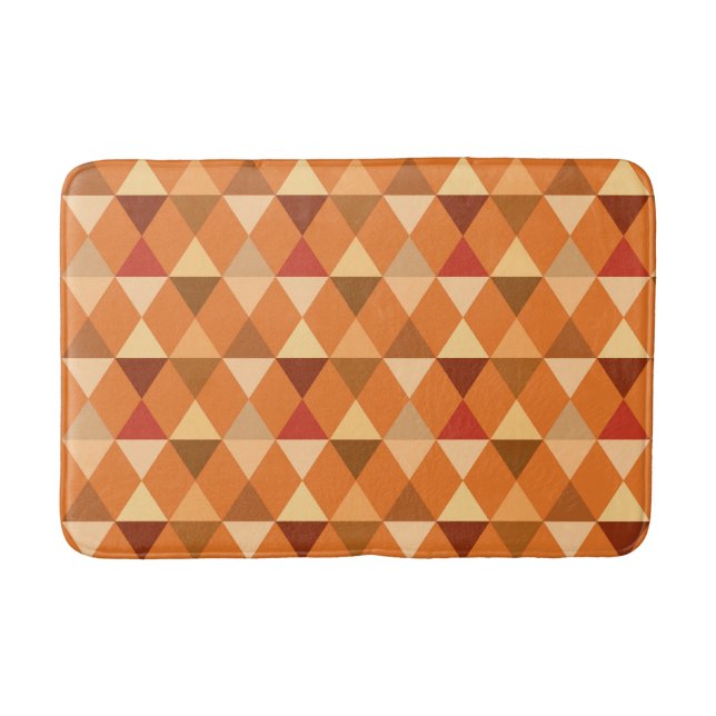 Harlequin / diamond pattern - Terracotta & brown Bath Mat (Front)