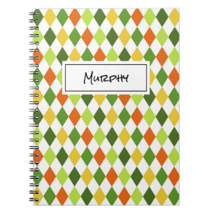 Harlequin Diamonds Ireland NAME Colourful Fun Notebook