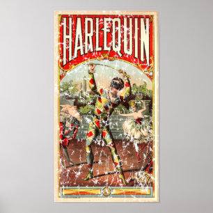 Harlequin - distressed poster
