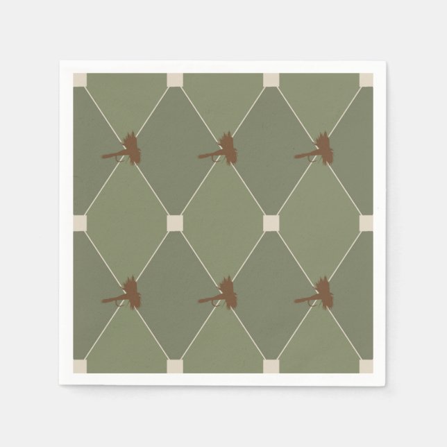 Harlequin Fly Fishing Lures Pattern Napkin (Front)