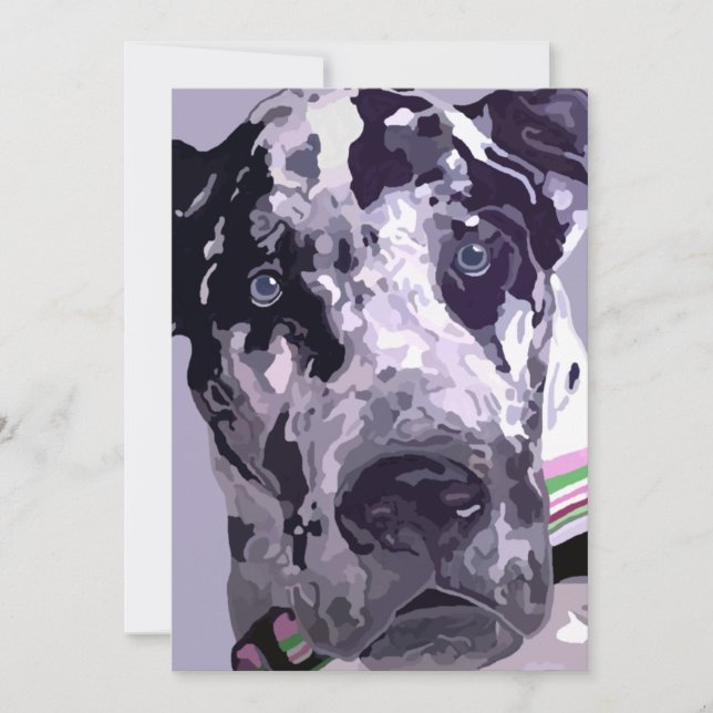 Harlequin Great Dane Card-great price! (Front)