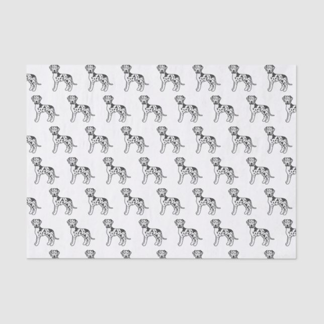 Harlequin Great Dane Cute Cartoon Dog Pattern Tissue Paper (Front)