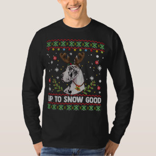 Harlequin Great Dane Dog Reindeer Ugly Christmas S T-Shirt