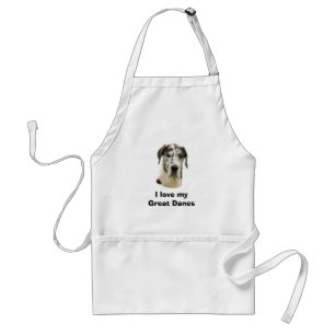 Harlequin Great Dane photo portrait Standard Apron
