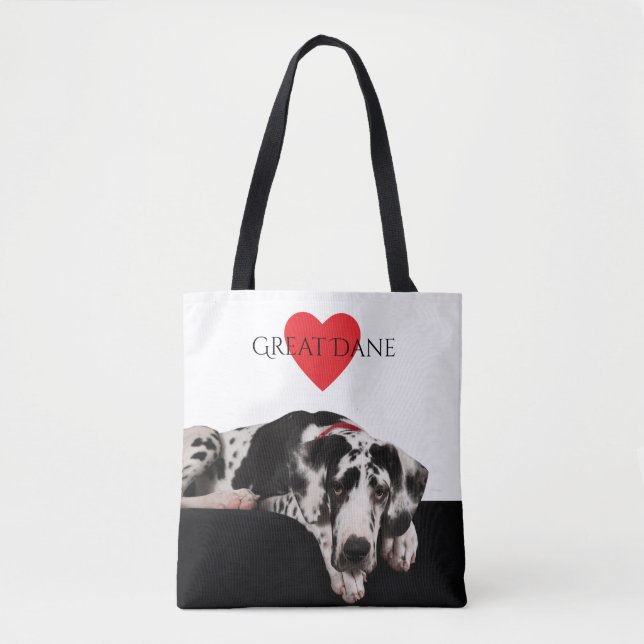 Harlequin Great Dane Tote Bag (Front)