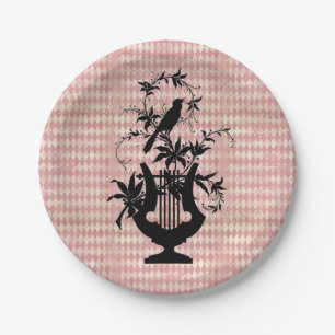 Harlequin Harp Bird Silhouette Paper Plates
