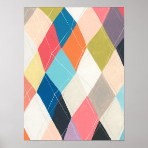 Harlequin Hopscotch - Argyle Pattern Poster