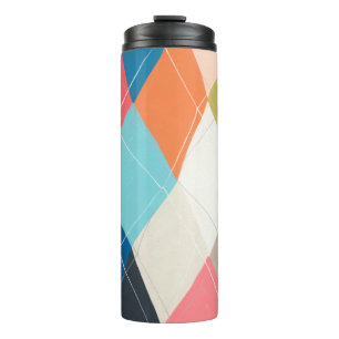 Harlequin Hopscotch - Argyle Pattern Thermal Tumbler