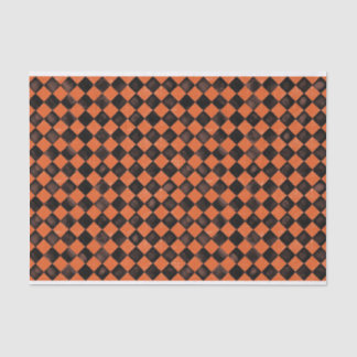 Harlequin in black and orange tile tissue paper