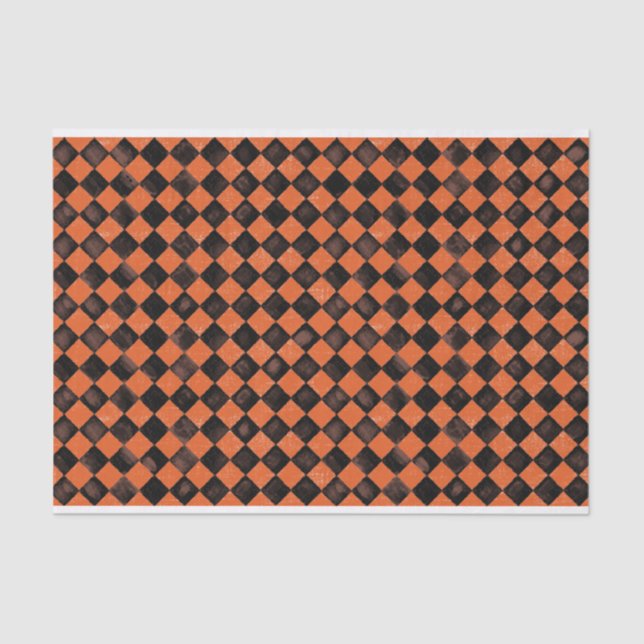 Harlequin in black and orange tile tissue paper (Front)