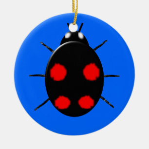 Harlequin Ladybird Kids Custom Birthday Ceramic Tree Decoration