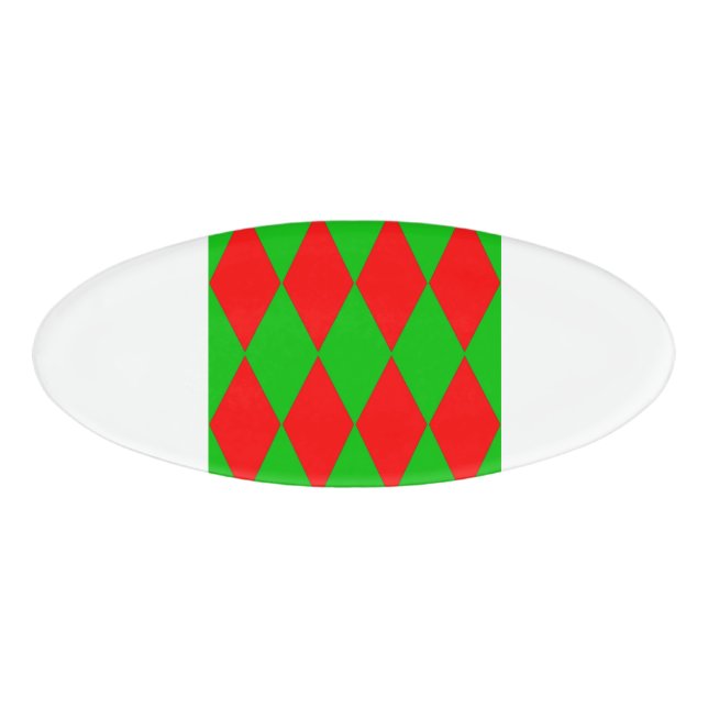 harlequin merry christmas name tag (Front)