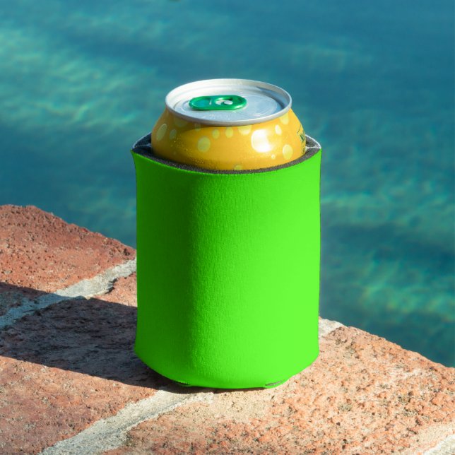 Harlequin Neon Green Solid Colour Can Cooler (In Situ Pool)