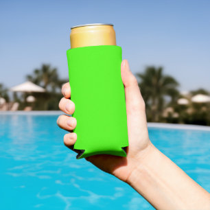 Harlequin Neon Green Solid Colour Seltzer Can Cooler