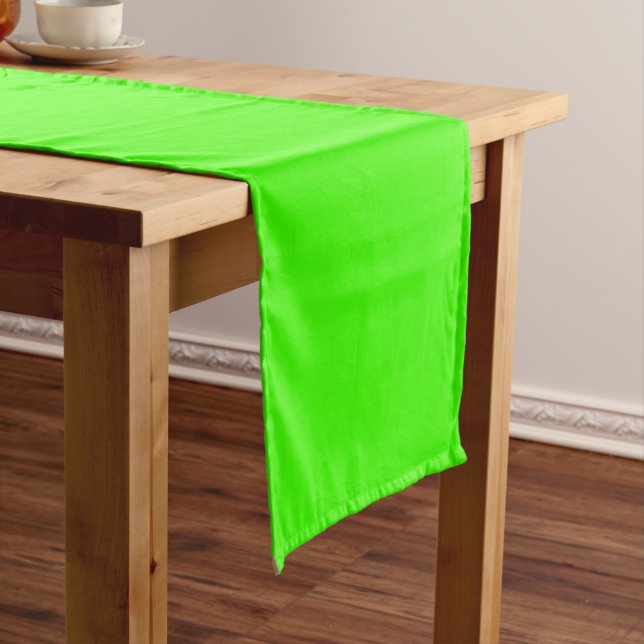 Harlequin Neon Green Solid Colour Short Table Runner (In Situ)