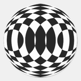 Harlequin Op-Art (Stickers) Classic Round Sticker