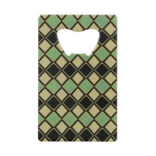 Harlequin Pattern in Gold, Green, and Black