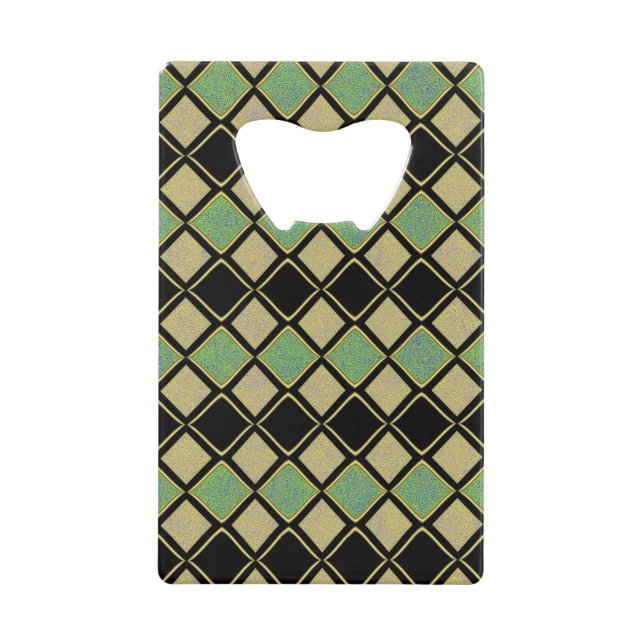 Harlequin Pattern in Gold, Green, and Black  (Front)