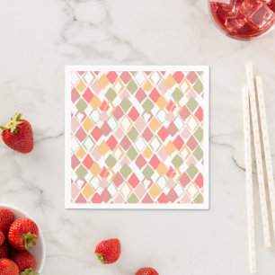 Harlequin pattern in popsicles summer colours  napkin