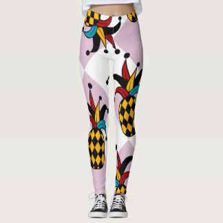 Harlequin Pineapple: Stylised Doodle Vintage Leggings