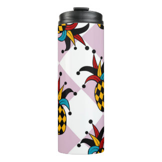 Harlequin Pineapple: Stylised Doodle Vintage Thermal Tumbler