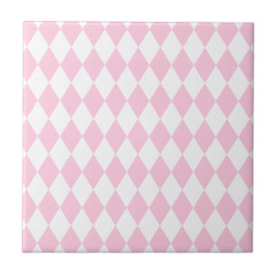 Harlequin Pink and White Tile