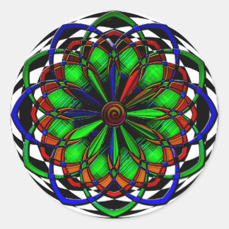 Harlequin Plaid No. 3 (Stickers) Classic Round Sticker