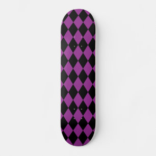 Harlequin Plum and Black Skateboard