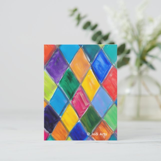 Harlequin Postcard (Standing Front)