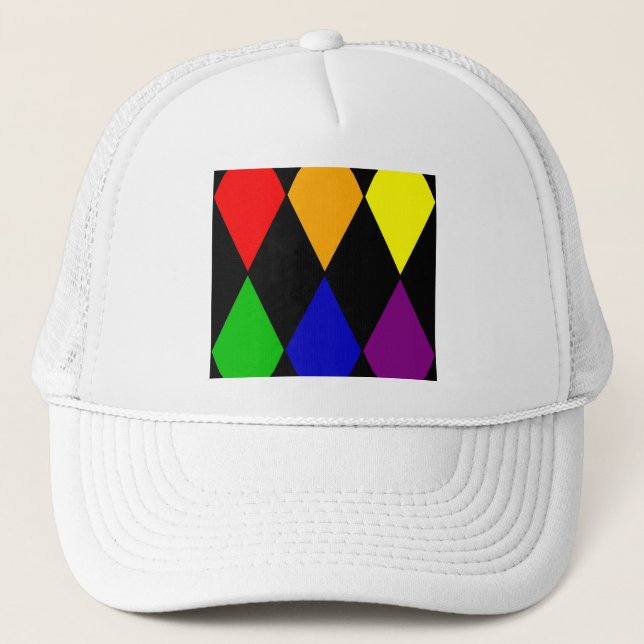 harlequin pride trucker hat (Front)