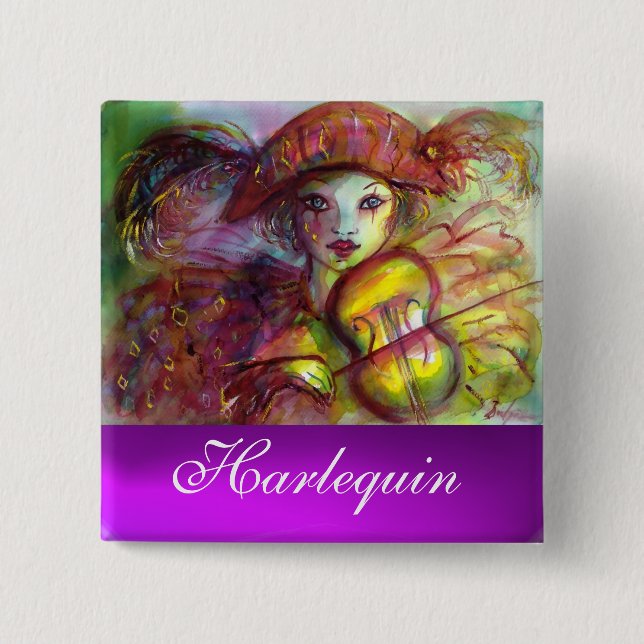 HARLEQUIN purple amethyst 15 Cm Square Badge (Front)