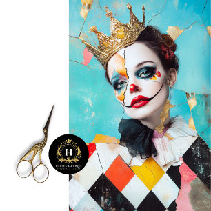 Harlequin Queen Abstract Decoupage Tissue Paper