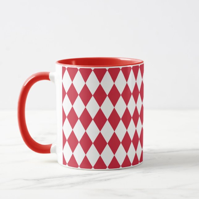 Harlequin Red and White Mug (Left)
