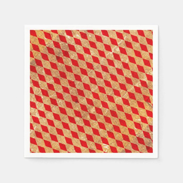 Harlequin Red Vintage Napkin (Front)
