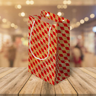 Harlequin Red Vintage Small Gift Bag
