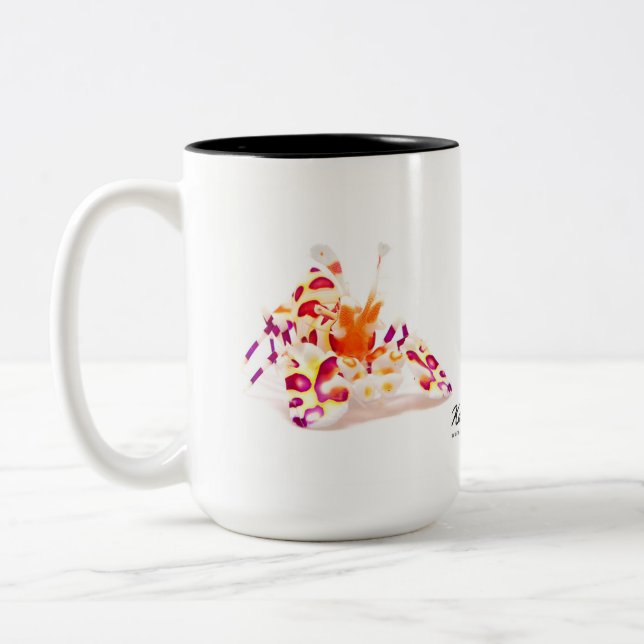 Harlequin Shrimp, Hymenocerca picta Two-Tone Coffee Mug (Left)
