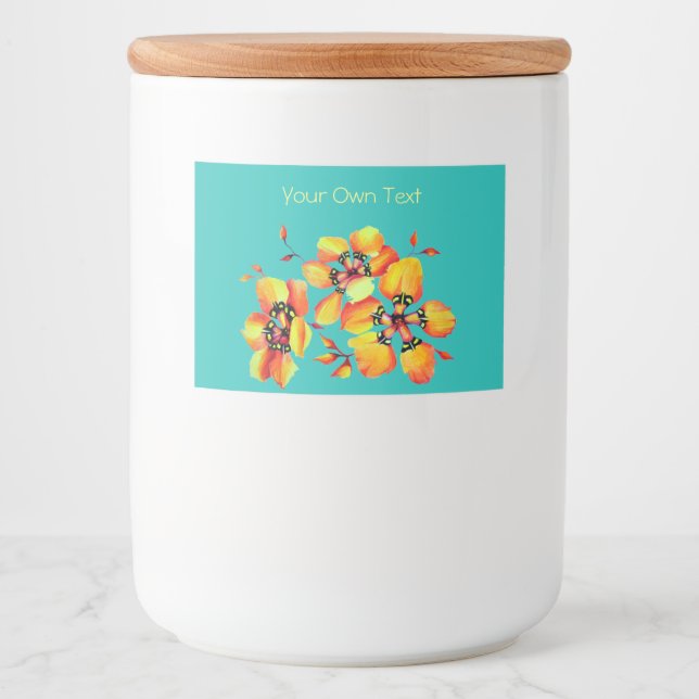 Harlequin Sparaxis Tricolor Watercolor Flowers Food Label (Front)