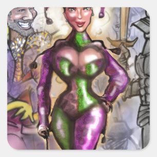 Harlequin Square Sticker