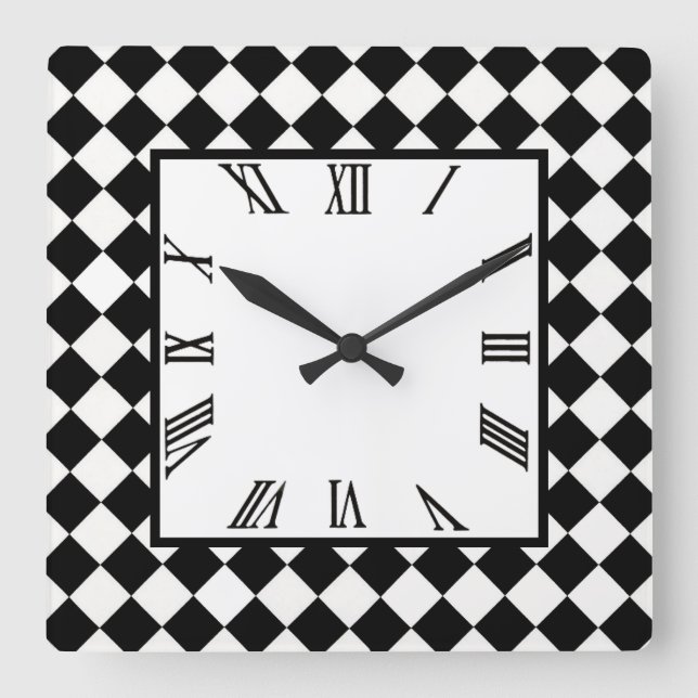 Harlequin Square Wall Clock (Front)