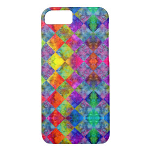 [Harlequin Tie-Dye] Diamond Fractal Chequered iPhone 8/7 Case