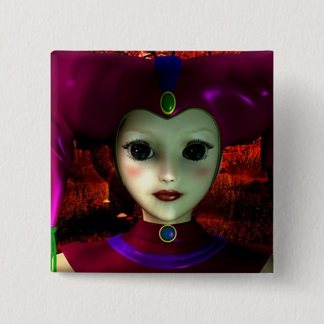 Harlequin Toy 15 Cm Square Badge (Front)