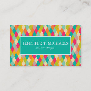 Harlequin vintage pattern business card